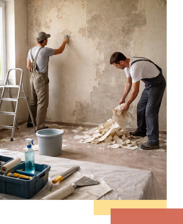 Снятие старых обоев в Чехове быстро и качественно