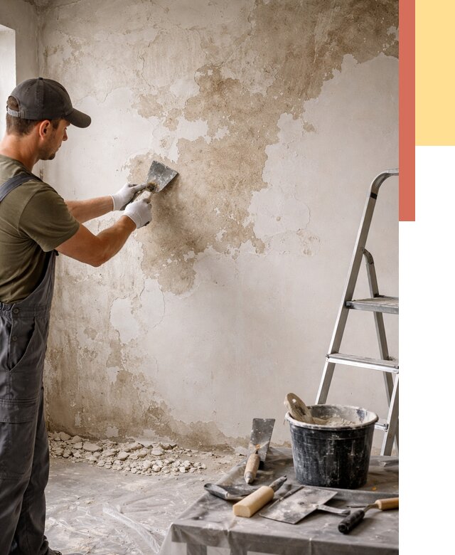 Снятие старой шпаклевки в Чехове от 1881 руб. — быстро и недорого | ОТДЕЛОЧНИК-Чхв