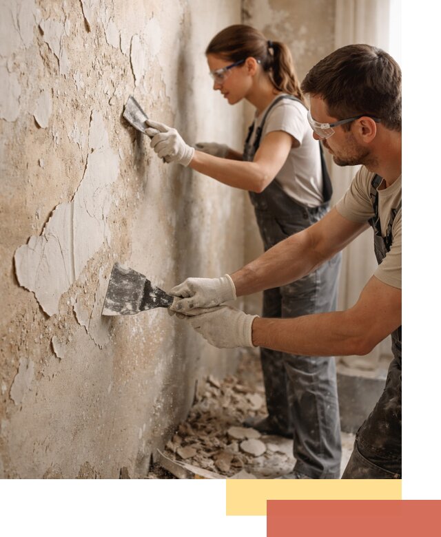 Снятие старой шпаклевки и подготовка поверхностей в Чехове