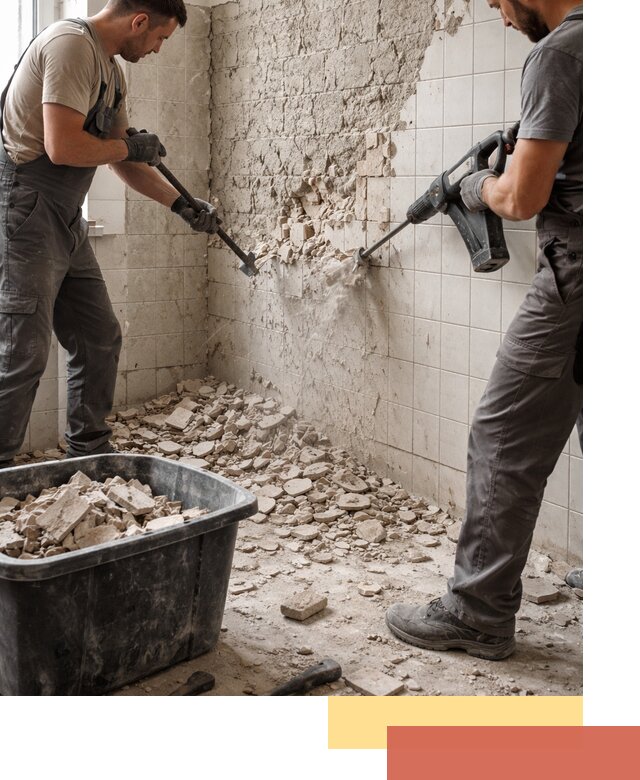 Демонтаж плитки со стен в Чехове быстро и аккуратно