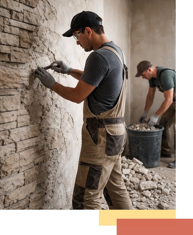 Демонтаж декоративного камня в Чехове профессионально и безопасно