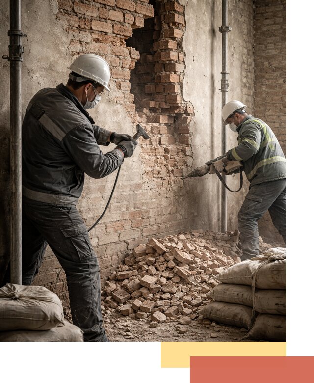 Демонтаж кирпичных стен в Чехове быстро и безопасно