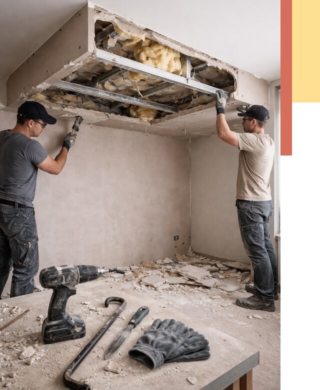 Демонтаж короба из гипсокартона в Чехове от 1545 руб. — быстро и недорого | ОТДЕЛОЧНИК-Чхв