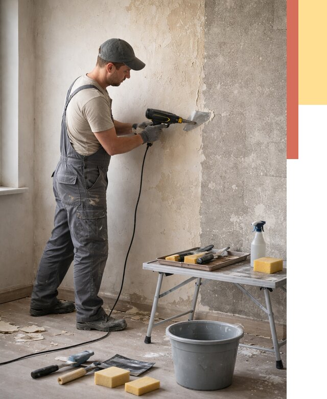 Очистка стен от клея в Чехове от 1881 руб. — снятие и удаление клея со стен | ОТДЕЛОЧНИК-Чхв