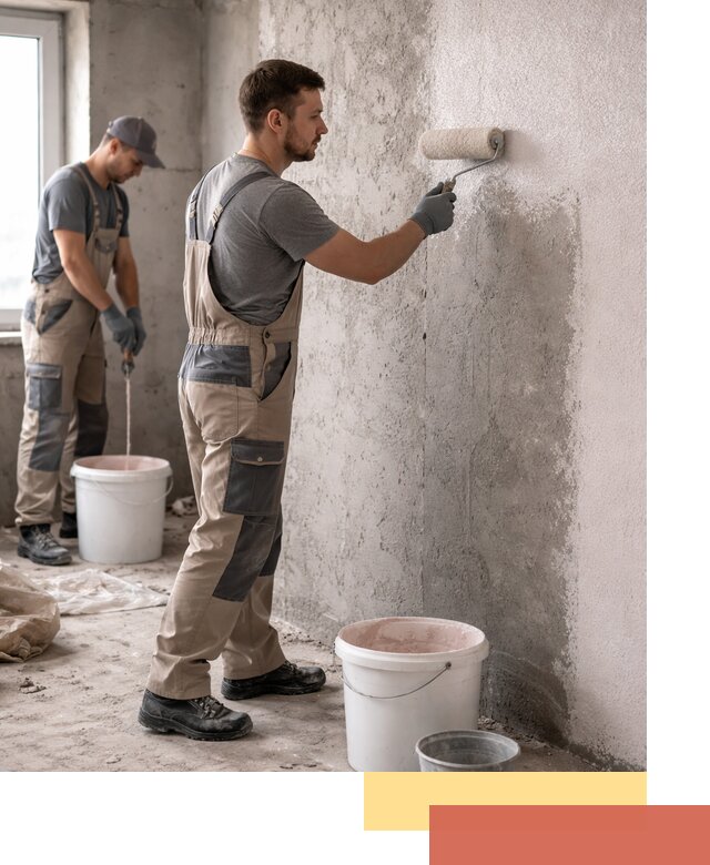 Нанесение бетоноконтакта на стены в Чехове для последующей отделки