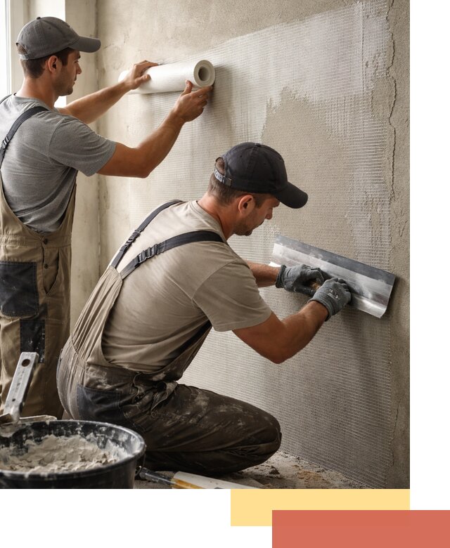 Армирование стен стеклосеткой в Чехове для прочной отделки