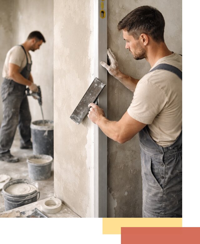 Выведение углов стен в Чехове: монтаж и оштукатуривание