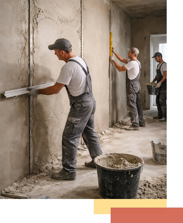 Штукатурка стен по маякам в Чехове — точная и ровная поверхность