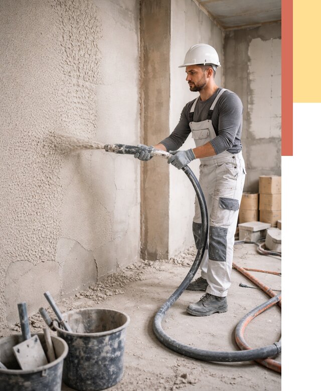 Машинная штукатурка стен в Чехове под ключ от 6609 руб./м2 | ОТДЕЛОЧНИК-Чхв