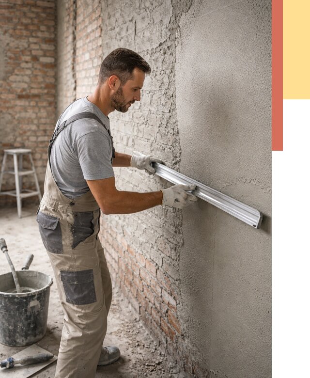 Штукатурка кирпичных стен в Чехове от 4575 руб/м2 — быстро и недорого | ОТДЕЛОЧНИК-Чхв