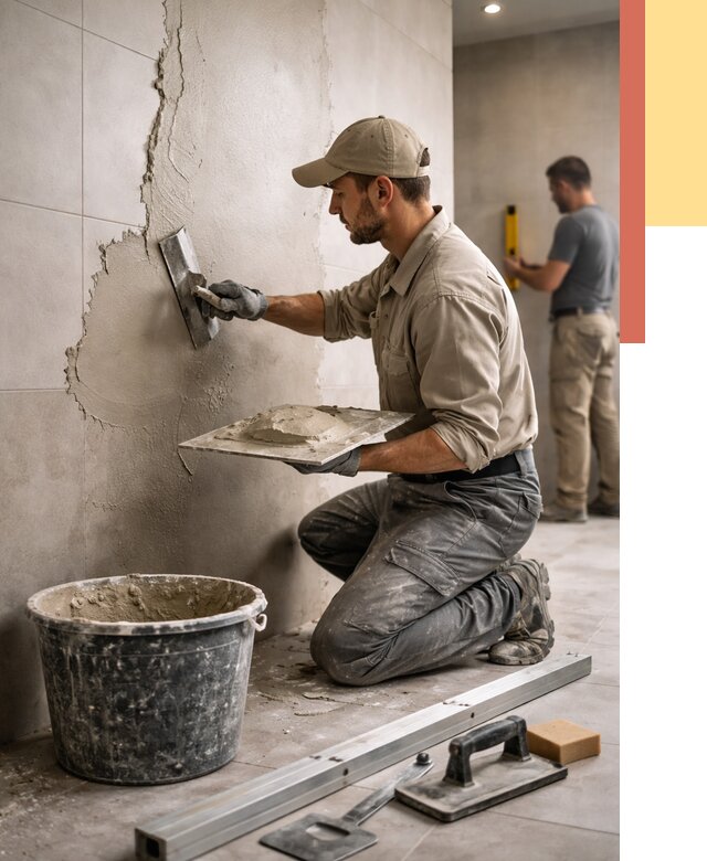 Штукатурка стен в ванной в Чехове от 4575 руб./м² — выравнивание под ключ | ОТДЕЛОЧНИК-Чхв