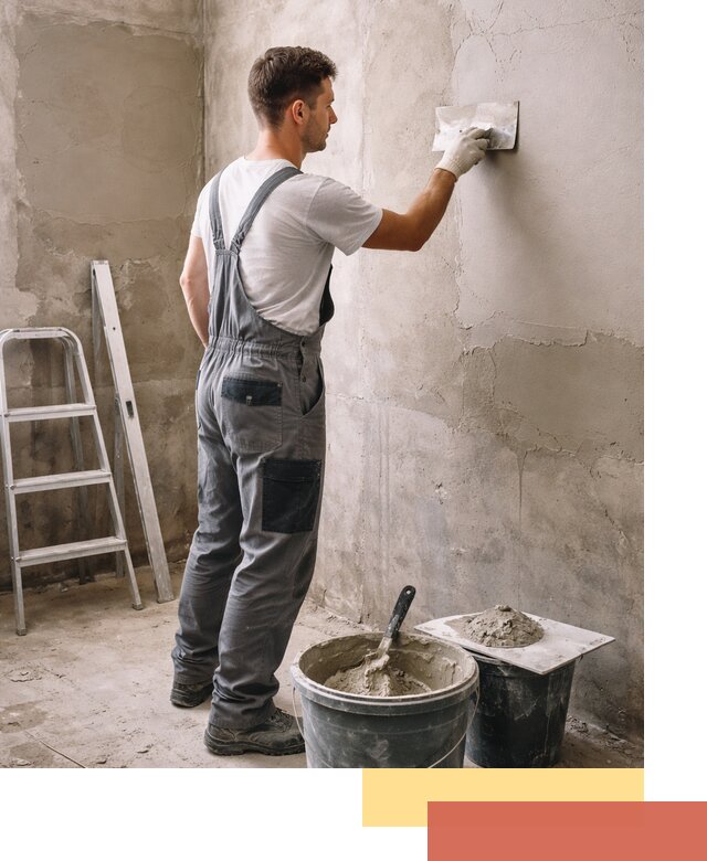 Штукатурка стен в ванной под ключ в Чехове