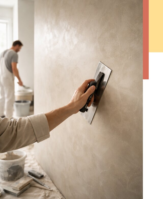 Венецианская штукатурка в Чехове от 3558 руб/м² — нанесение стен под ключ | ОТДЕЛОЧНИК-Чхв