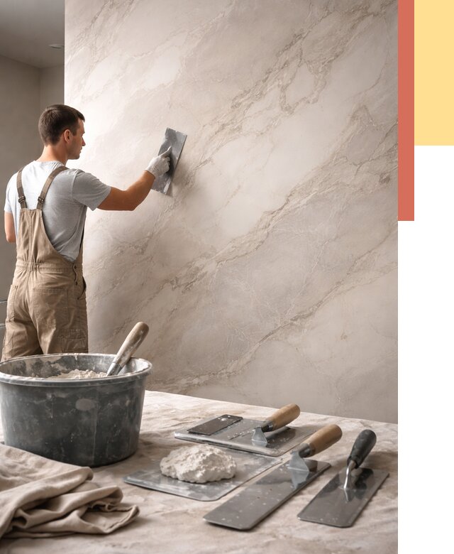 Декоративная штукатурка под мрамор в Чехове от 2847 руб./м² — быстро и недорого | ОТДЕЛОЧНИК-Чхв