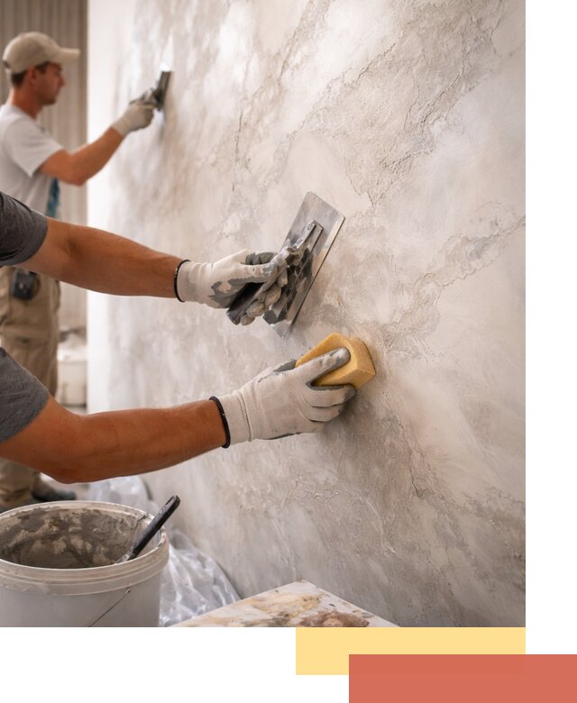 Декоративная штукатурка под мрамор в Чехове для стен и потолков