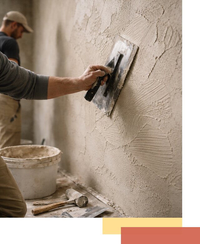 Фактурная штукатурка стен в Чехове — монтаж, отделка, реставрация