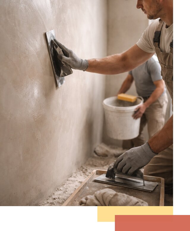 Нанесение марокканской штукатурки таделакт в Чехове