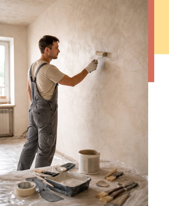 Нанесение лессирующей краски по декоративке в Чехове от 1779 руб. | ОТДЕЛОЧНИК-Чхв