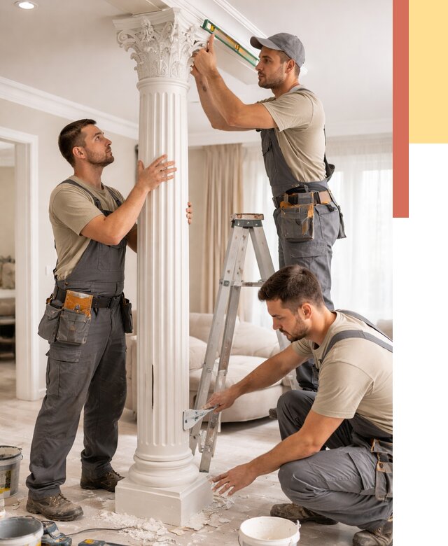 Установка декоративных колонн в Чехове от 12200 руб. под ключ | ОТДЕЛОЧНИК-Чхв