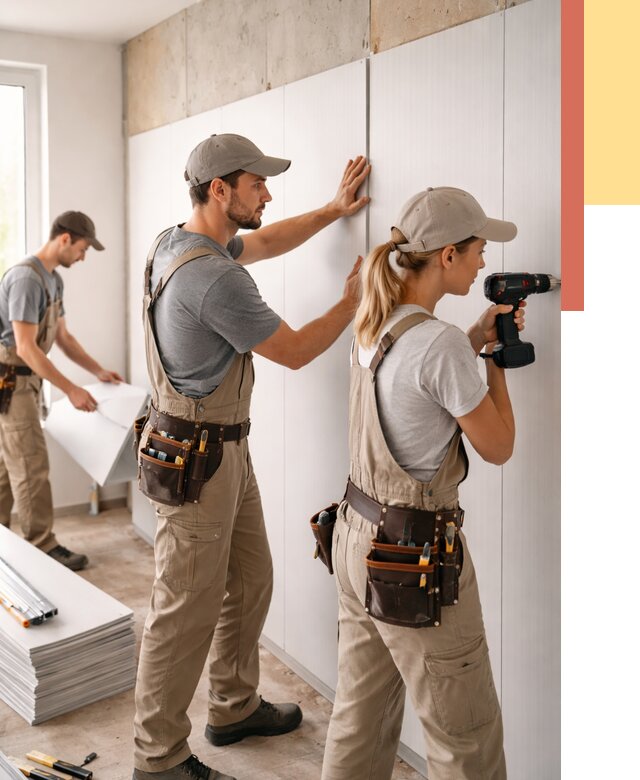 Монтаж ПВХ панелей на стены в Чехове от 458 руб/м2 — быстро и недорого | ОТДЕЛОЧНИК-Чхв