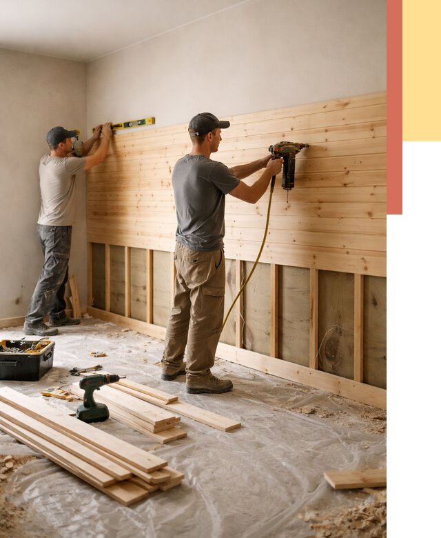 Монтаж деревянной вагонки на стены в Чехове от 7625 руб. | Услуги монтажа вагонки | ОТДЕЛОЧНИК-Чхв