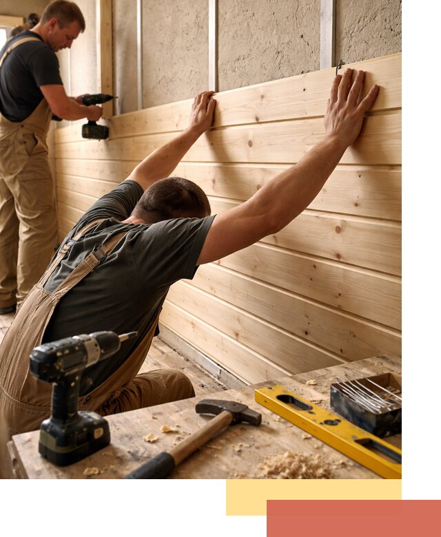 Монтаж деревянной вагонки на стены в Чехове быстро и качественно