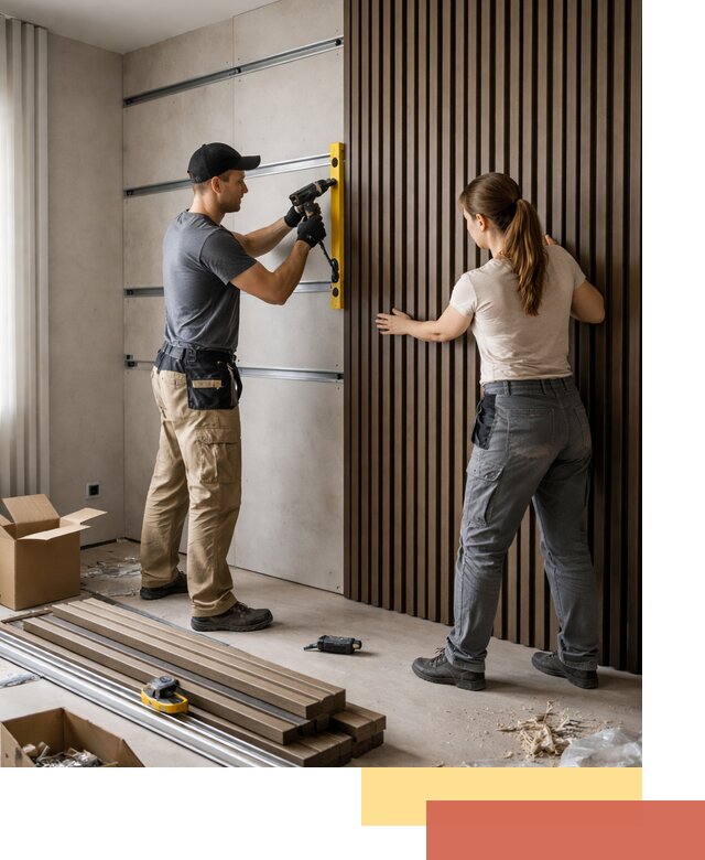 Монтаж реечных панелей на стены в Чехове