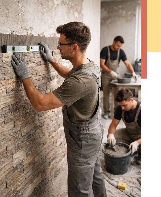 Монтаж искусственного камня в Чехове от 4575 руб. под ключ | ОТДЕЛОЧНИК-Чхв