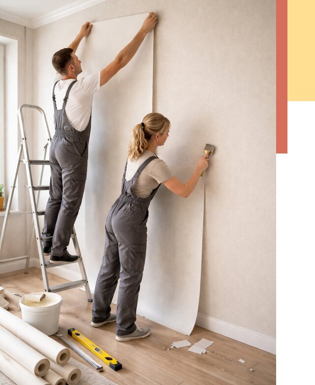 Поклейка флизелиновых обоев в Чехове от 6100 руб. | Быстро и недорого — ОТДЕЛОЧНИК-Чхв