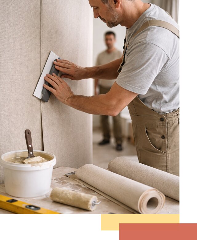 Поклейка текстильных обоев в Чехове профессионально и аккуратно