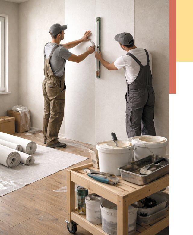 Поклейка стеклообоев в Чехове от 6609 руб. за м2 — быстро и недорого | ОТДЕЛОЧНИК-Чхв