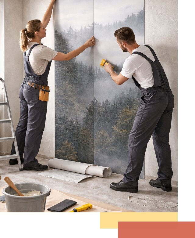 Поклейка фотообоев профессионально в Чехове под ключ