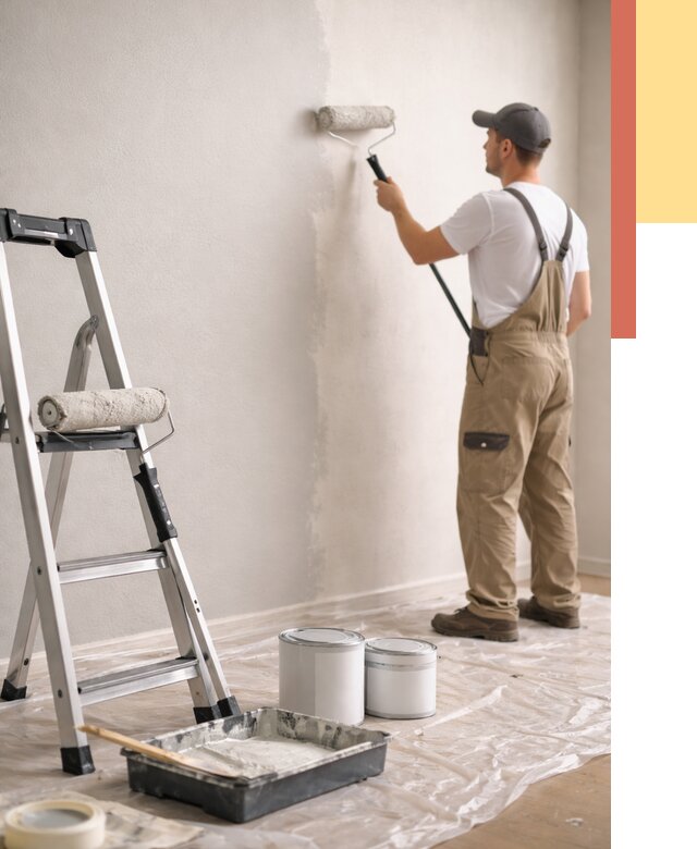 Покраска стен латексной краской в Чехове от 4575 руб. за м2 | ОТДЕЛОЧНИК-Чхв