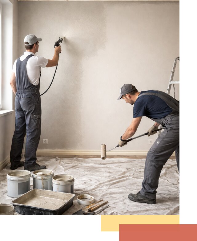 Покраска стен моющейся краской и защита поверхностей в Чехове