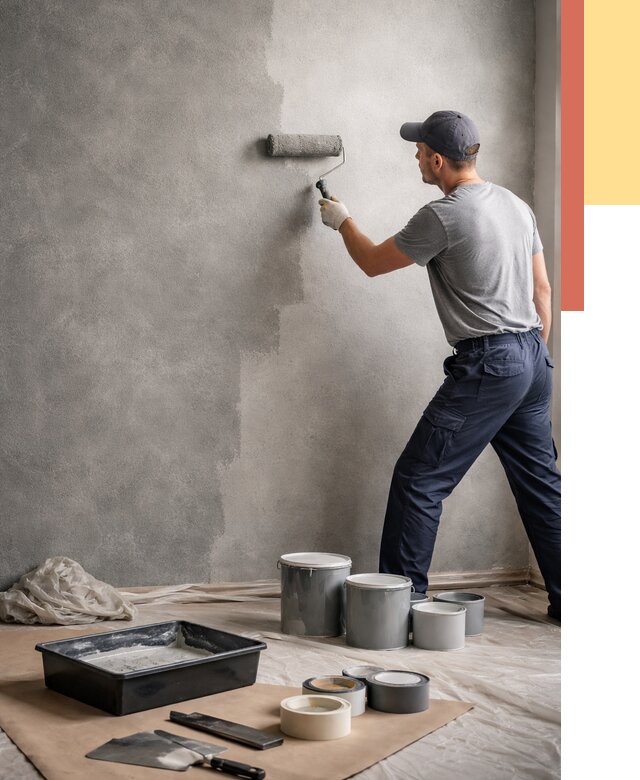 Покраска стен под бетон в Чехове от 661 руб. за м2 — быстро и недорого | ОТДЕЛОЧНИК-Чхв