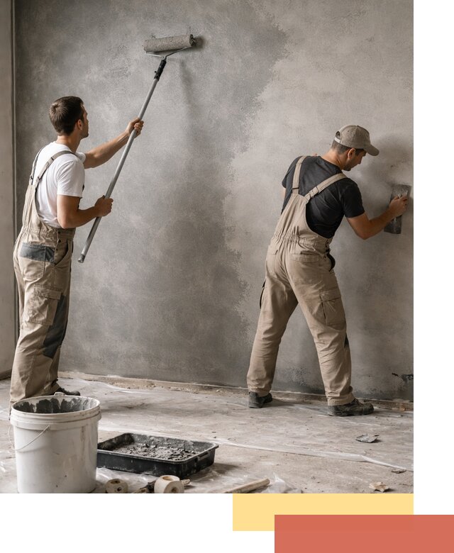 Покраска стен под бетон в Чехове профессионально и недорого