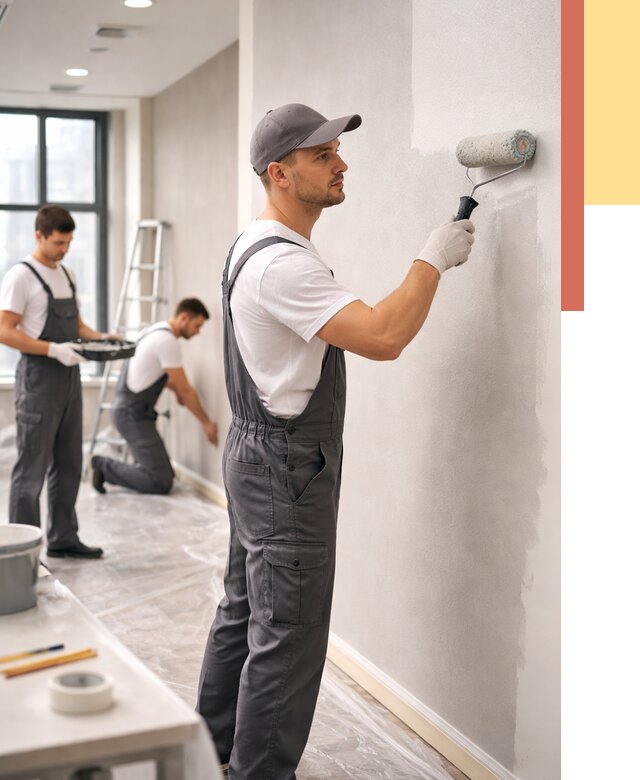 Покраска стен в офисе в Чехове от 8642 руб. — быстро и недорого | ОТДЕЛОЧНИК-Чхв