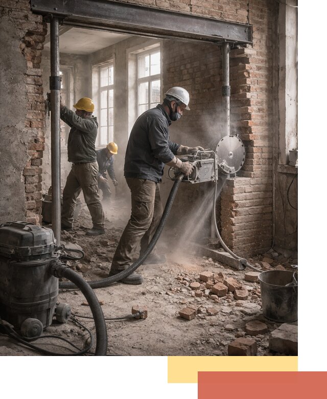 Прорезка проема в стене под дверной или оконный проем в Чехове