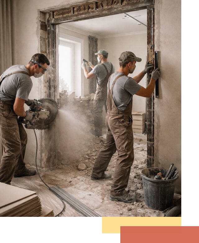 Расширение дверного проема под установку новой двери в Чехове