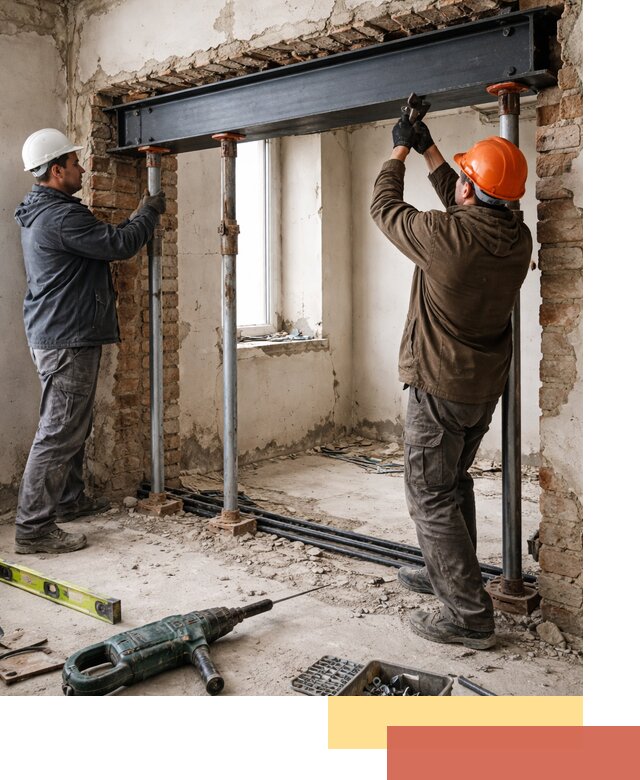 Усиление проема в стене в Чехове для расширения и безопасности