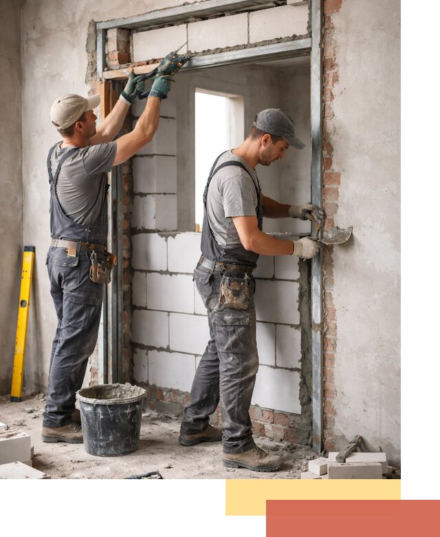 Закладка дверного проема под ключ в Чехове: демонтаж, монтаж, отделка