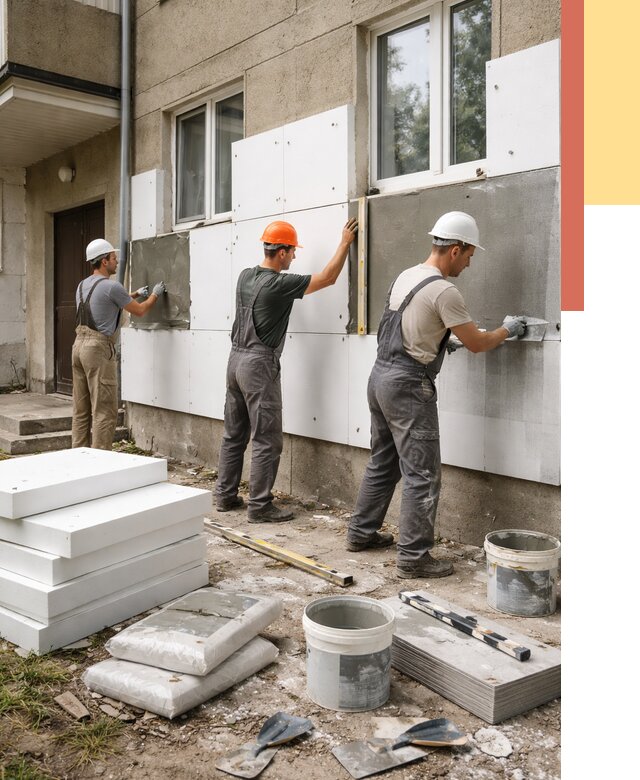 Утепление стен пенопластом в Чехове от 1779 руб. — недорого и под ключ | ОТДЕЛОЧНИК-Чхв