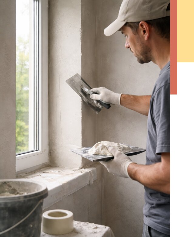 Штукатурка откосов в Чехове от 4575 руб/м² — услуги и выравнивание под ключ | ОТДЕЛОЧНИК-Чхв