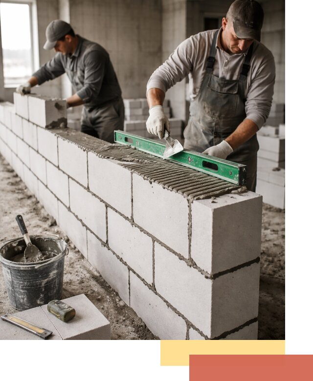 Кладка перегородок из газобетона в Чехове быстро и качественно