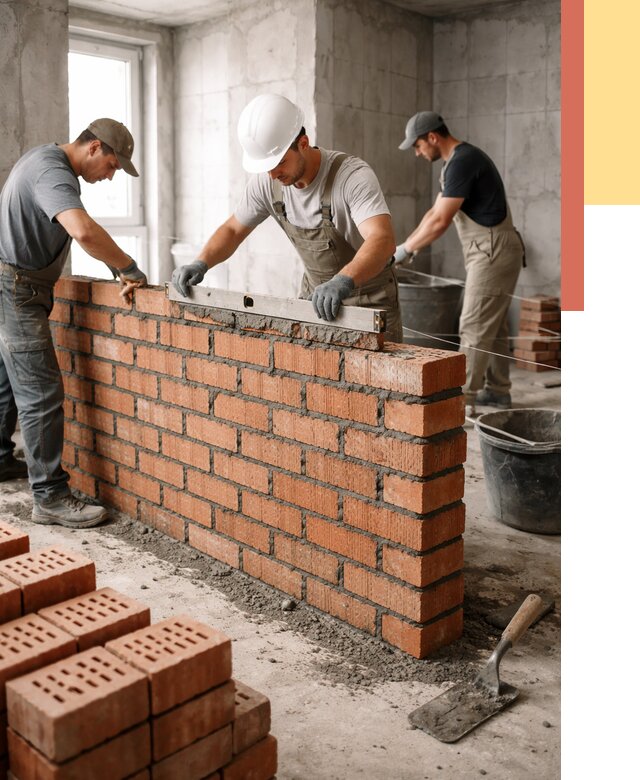 Кладка перегородок из кирпича в Чехове от 3558 руб. за м² | ОТДЕЛОЧНИК-Чхв