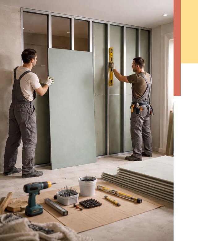 Перегородка из влагостойкого гипсокартона в Чехове от 4880 руб. — монтаж под ключ | ОТДЕЛОЧНИК-Чхв