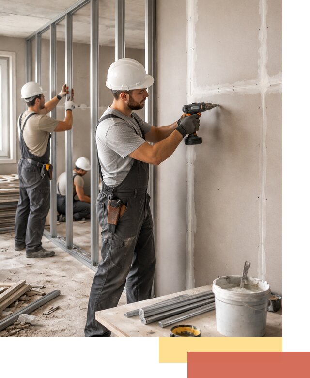 Перегородки из огнестойкого гипсокартона в Чехове под ключ