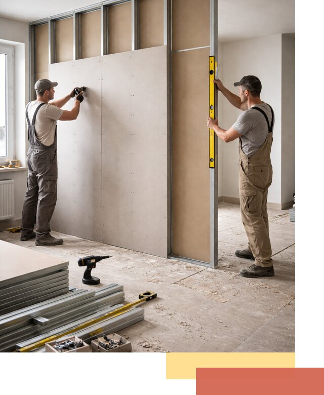 Зонирующая перегородка из гипсокартона под ключ в Чехове