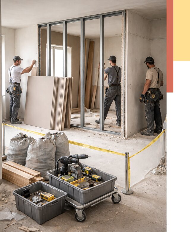 Перенос гипсокартонной перегородки в Чехове под ключ от 4575 руб. | Демонтаж и монтаж – ОТДЕЛОЧНИК-Чхв