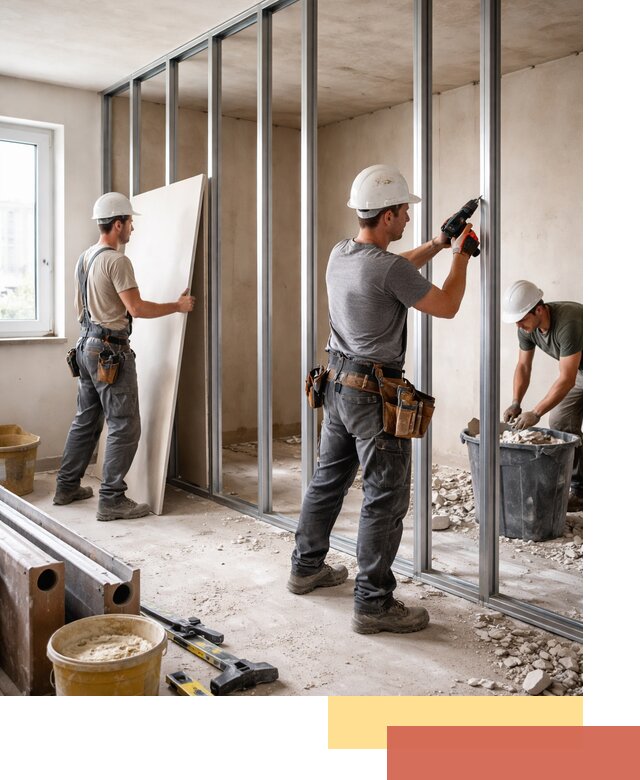 Перенос гипсокартонной перегородки в Чехове профессионально и быстро